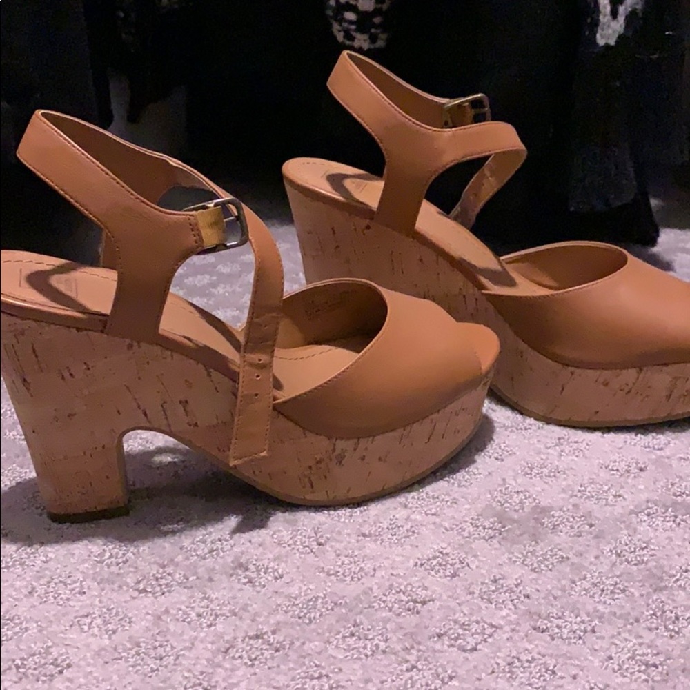 Nude and Cork heels